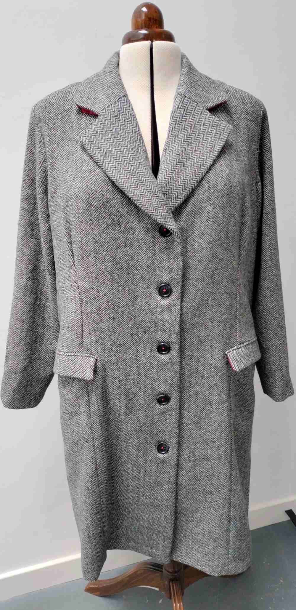 Herringbone Lambswool Tweed Coat Commission